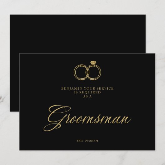 Exquisite Gold Wedding Rings Trendy Groomsman  (Voorkant / Achterkant)