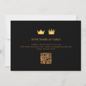 Exquisite Golden Effect Queen & King Royal Crowns Save The Date (Achterkant)