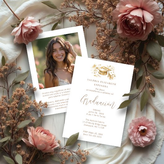 Exquisite Graduate Cap in Beige Tones Graduation Kaart