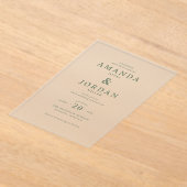 Exquisite Green Calligraphy Acryl Uitnodigingen (Laagn)