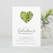 Exquisite Green Floral Heart Galentine's Day Kaart (Staand voorkant)