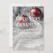 Exquisite Grey Shades & Red Christmas Ornament  Kaart (Voorkant)