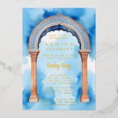 Exquisite Indian Architecture Arch Naming Ceremony Folie Uitnodiging (Voorkant)