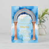 Exquisite Indian Architecture Arch Naming Ceremony Folie Uitnodiging (Staand Voorkant)