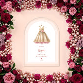 Exquisite Lovely Flower Girl Dress in Pink & Gold  Acryl Uitnodigingen