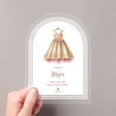 Exquisite Lovely Flower Girl Dress in Pink & Gold  Acryl Uitnodigingen (Insitu (Draagbaar))