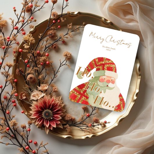 Exquisite Luxury Christmas Cute Santa Claus Feestdagenkaart