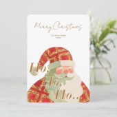 Exquisite Luxury Christmas Cute Santa Claus Feestdagenkaart (Staand voorkant)