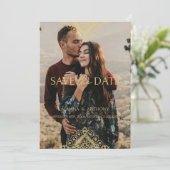 Exquisite Luxury Ornamental Baroque Decorative QR Save The Date (Staand voorkant)