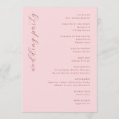 Exquisite Maroon Calligraphy Wedding Ceremony Programmakaart (Achterkant)