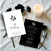 Exquisite Minimalist Black and White Wildflowers  Kaart