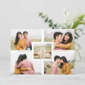 Exquisite Minimalist Custom 5-Photo Wedding  Save The Date (Staand voorkant)