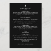 Exquisite Minimalist Floral Black & White Floral Programmakaart (Achterkant)