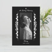 Exquisite Minimalist Floral Black & White Floral Programmakaart (Staand voorkant)