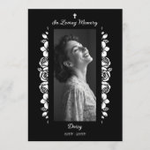 Exquisite Minimalist Floral Black & White Floral Programmakaart (Voorkant)