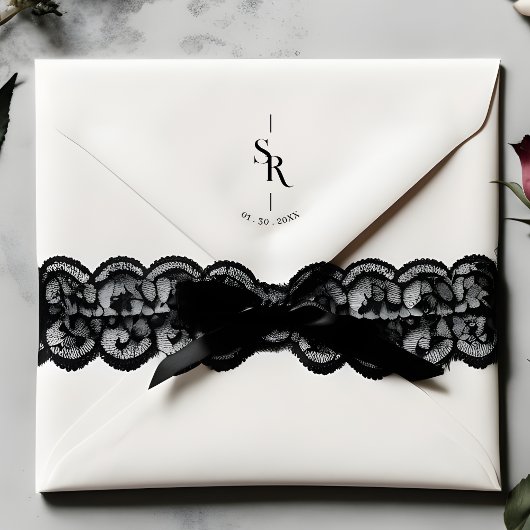 Exquisite Minimalist Stylish Wedding Initials Rubberstempel