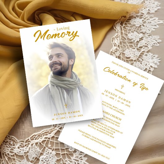 Exquisite Minimalist White Gold Gradient Photo Kaart