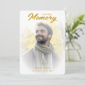 Exquisite Minimalist White Gold Gradient Photo Kaart (Staand voorkant)