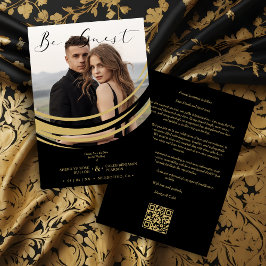 Exquisite Modern Faux Golden Abstract Photo Save The Date