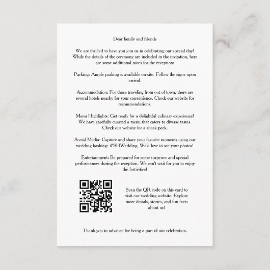 Exquisite Modern Golden Abstract Geometric Shape Informatiekaartje (Achterkant)