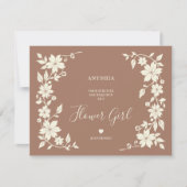 Exquisite Moka Romantic Floral Border Flower Girl (Voorkant)