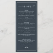 Exquisite Navy Calligraphy Menu (Voorkant)