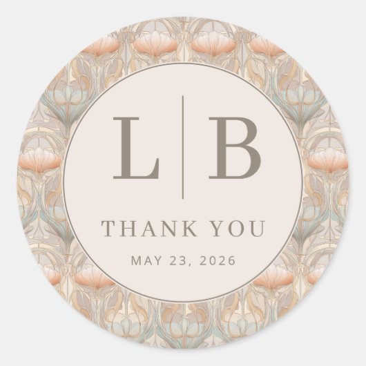 Exquisite Pastel Floral Pattern Ronde Sticker (Voorkant)