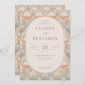 Exquisite Peach Floral Pattern Kaart (Voorkant / Achterkant)