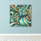 Exquisite Peacock Design Canvas Art (Insitu (Houten vloer))