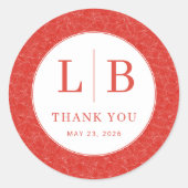 Exquisite Red Calligraphy Circle Ronde Sticker (Voorkant)