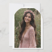 Exquisite Romantic Minimal Spring Floral Tiara XVs Kaart (Achterkant)