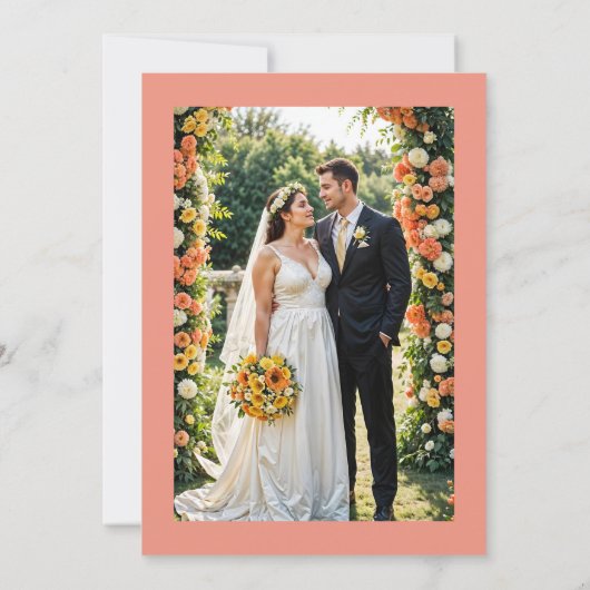 Exquisite Romantic Minimalist Floral Bouquet Bedankkaart (Achterkant)