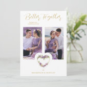 Exquisite Romantic Purple Shades Floral Heart Kaart (Staand voorkant)