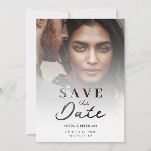 Exquisite Romantic Translucent & Laser Cut Effect  Save The Date (Voorkant)