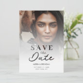 Exquisite Romantic Translucent & Laser Cut Effect Save The Date (Staand voorkant)