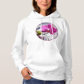 Exquisite roze orchidee Rests op zilver Bord Hoodie (Voorkant)