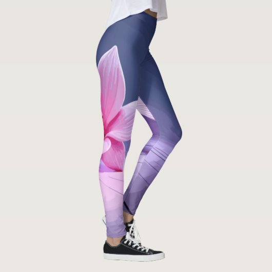 Exquisite roze orchidee Rests op zilver Bord Leggings (Rechts)