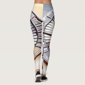 Exquisite roze orchidee Rests op zilver Bord Leggings (Achterkant)