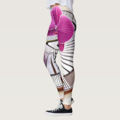Exquisite roze orchidee Rests op zilver Bord Leggings (Links)