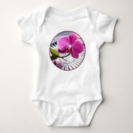 Exquisite roze orchidee Rests op zilver Bord Romper