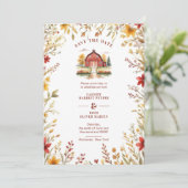 Exquisite Rustic Barn Farmhouse Fall Floral Frame Save The Date (Staand voorkant)