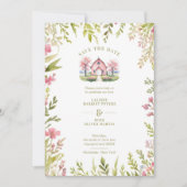 Exquisite Rustic Church Country Spring Frame Save The Date (Voorkant)