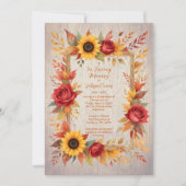 Exquisite Rustic Wood Botanical Frame Funeral Kaart (Voorkant)