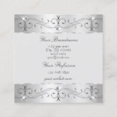 Exquisite Silver Grey  Ornamenten Foto toevoegen Vierkante Visitekaartje (Achterkant)