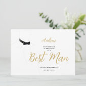 Exquisite Sophisticated Gentleman Groosman Wedding Kaart (Staand voorkant)