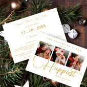 Exquisite Sophisticated Wedding Christmas 3 Photos Save The Date