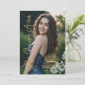 Exquisite Spanish Princess Crown Quinceañera Photo Kaart (Staand voorkant)