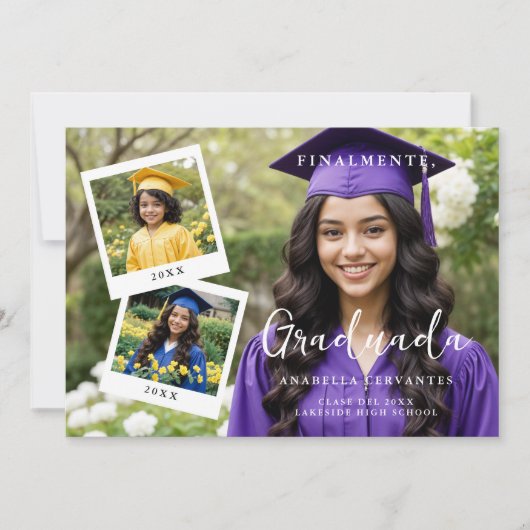 Exquisite Spanish Script Collage 4 Photos Timeline Kaart (Voorkant)