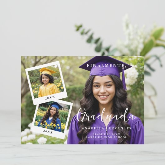 Exquisite Spanish Script Collage 4 Photos Timeline Kaart (Staand voorkant)