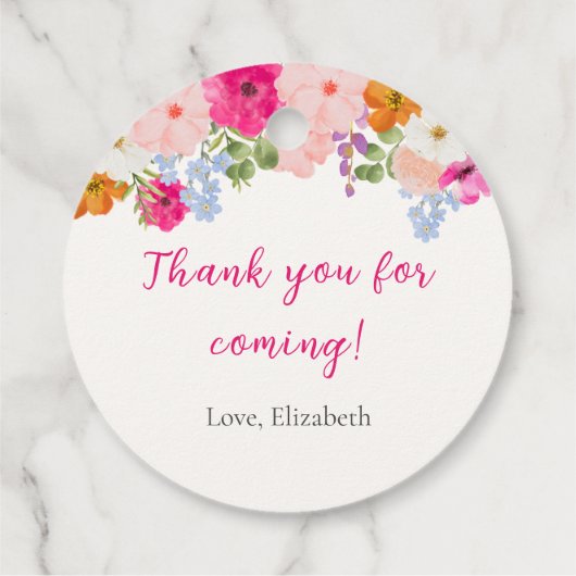Exquisite Spring Floral Bridal Shower Bedankjes Labels (Achterkant)